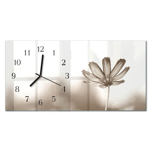 Horloge horizontale en verre Une fleur a éclos