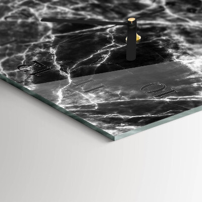 Horloge horizontale en verre Marbre noir