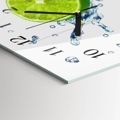 Horloge horizontale en verre Citron à la menthe