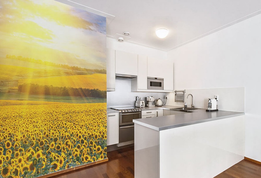 Le mur de la cuisine sans rénovation