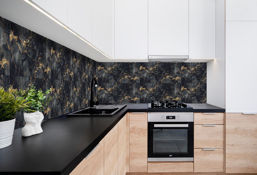Le mur de la cuisine sans rénovation