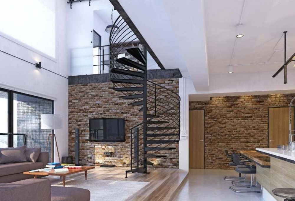 conception de salon de style loft
